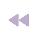 Two triangle points facing left, resembling a rewind symbol, in light purple color on a white background.