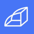 Rollbar Blue square with a white geometric logo featuring a three-dimensional shape composed of lines and angles.