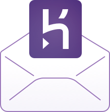 Purple logo with a stylized 'H' on an envelope illustration, representing Heroku.